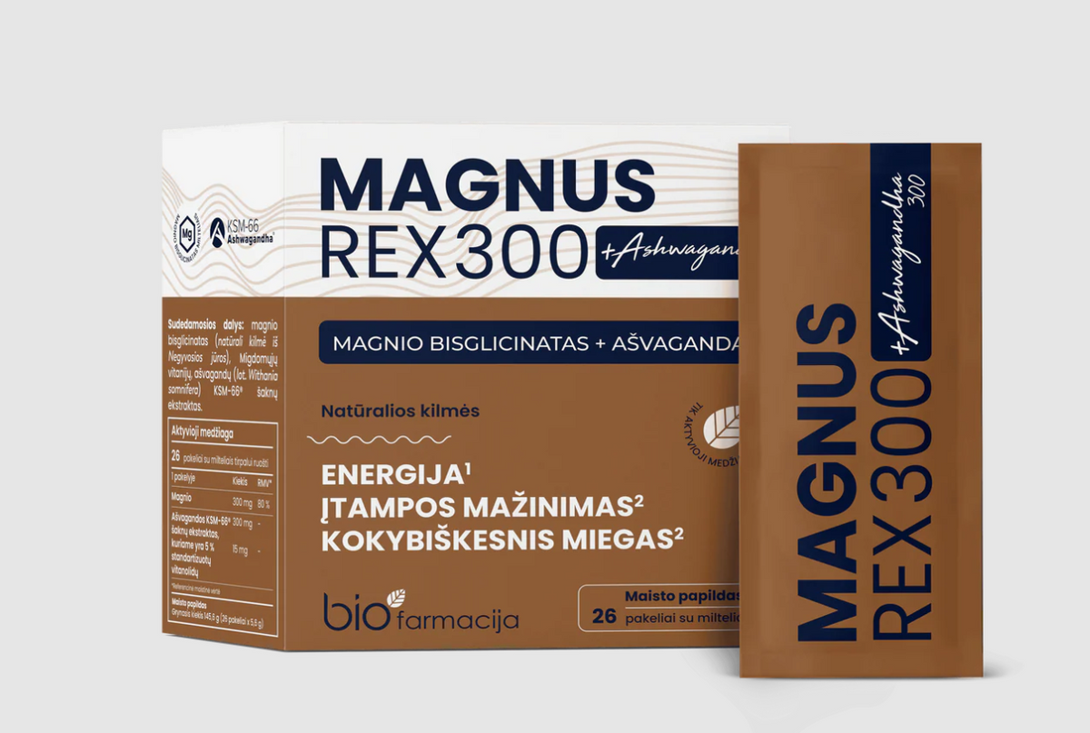 Bio MAGNUS REX 300 + Ashwagandha 300, 26 sachets – SupplementHills